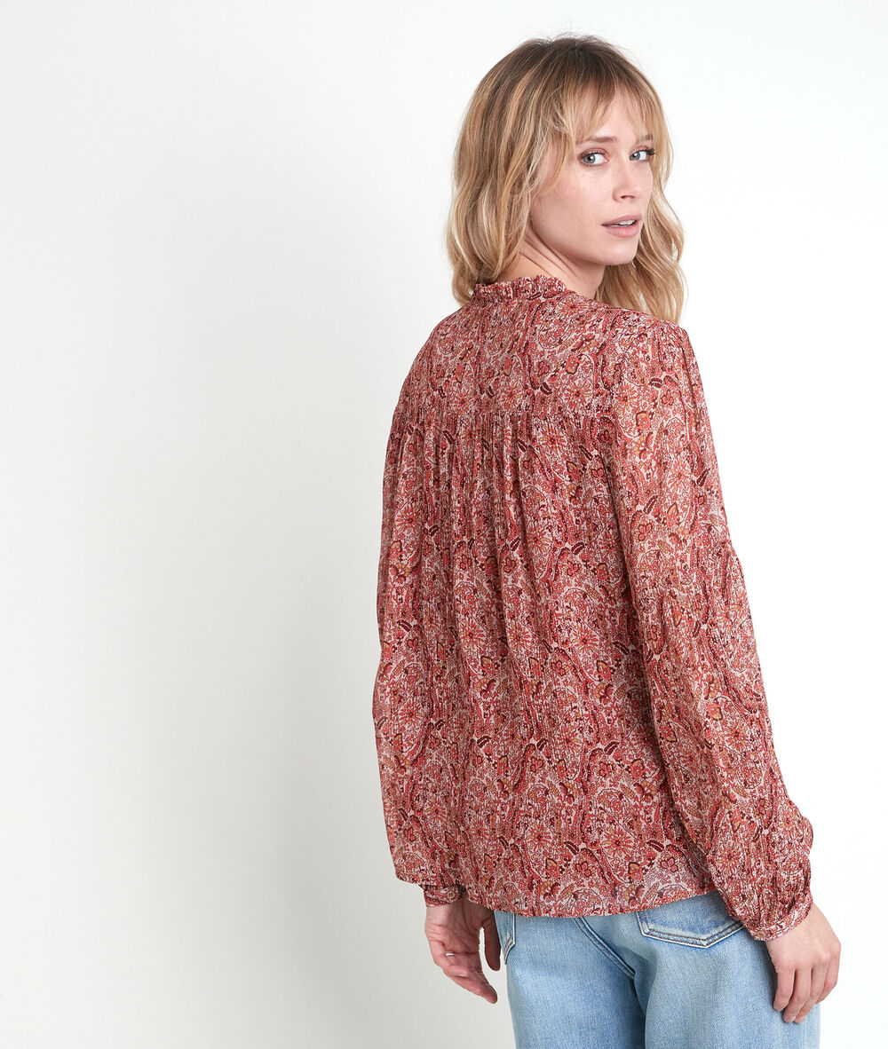 Blouse beige imprimée tollya beige.