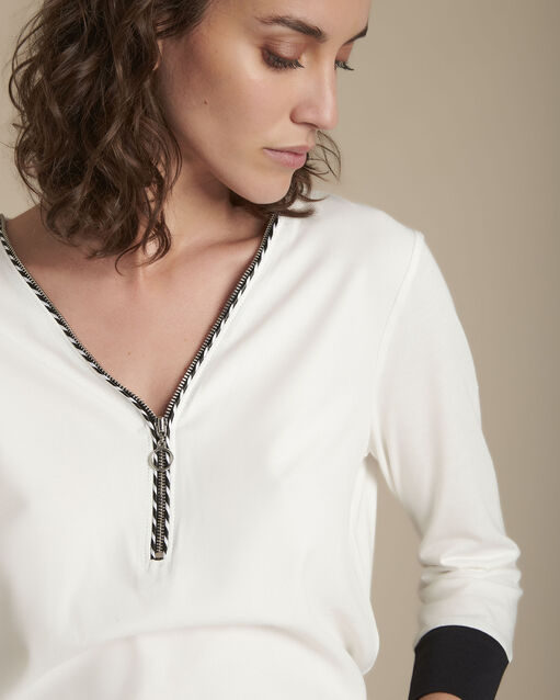 Blouse bimatière col V Mel (1) - Maison 123