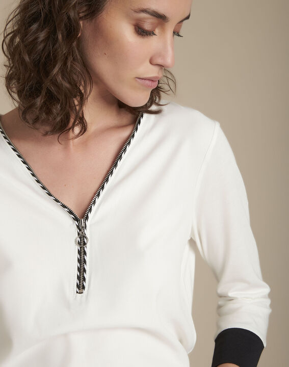 Blouse bimatière col V Mel | 1-2-3 Blouse bimatière col V Mel PhotoZ | 1-2-3