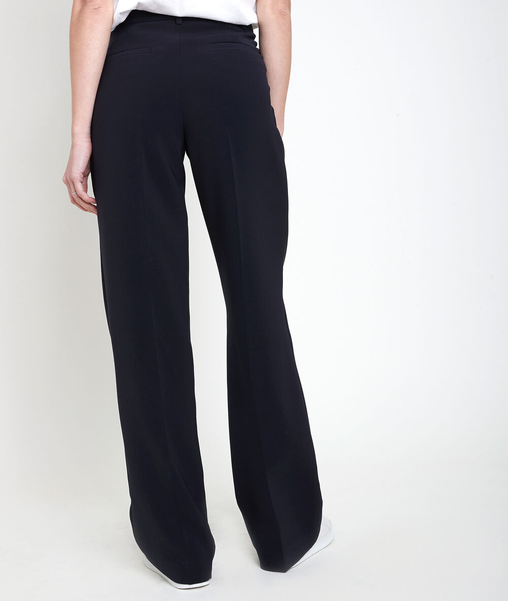 Pantalon marine en microfibre large marcel marine.