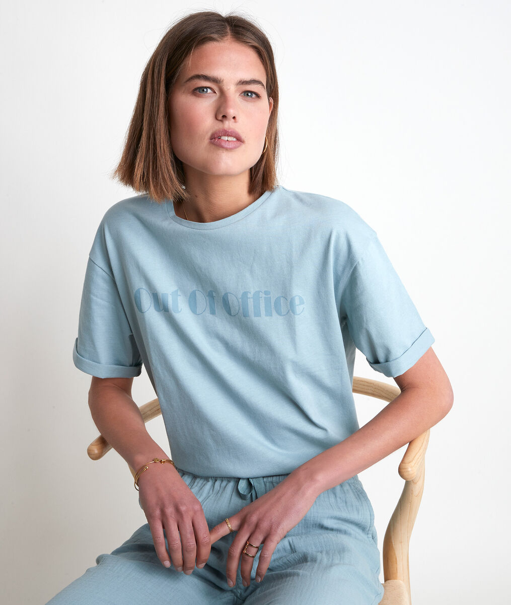 Tee-shirt en coton céladon Icocoon | 1-2-3 Tee-shirt en coton céladon Icocoon PhotoZ | 1-2-3