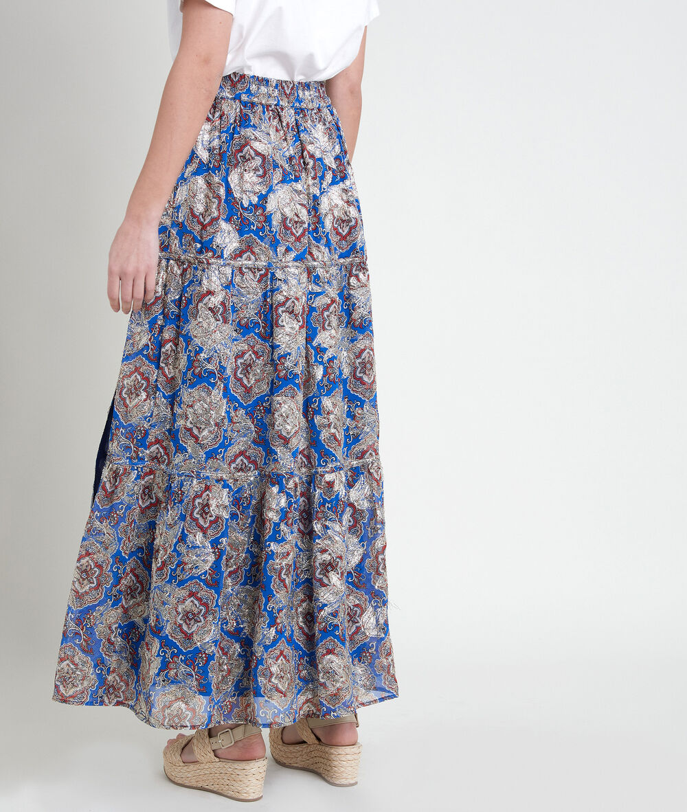 Langer rock mit lurex-print esma myosotis.