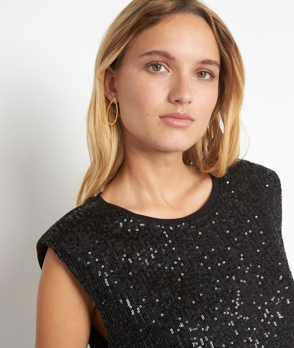 Top à sequins dolga noir.