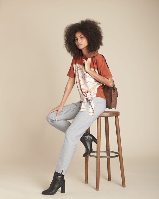 Tee-shirt acajou imprimé Chantilly (2) - Maison 123