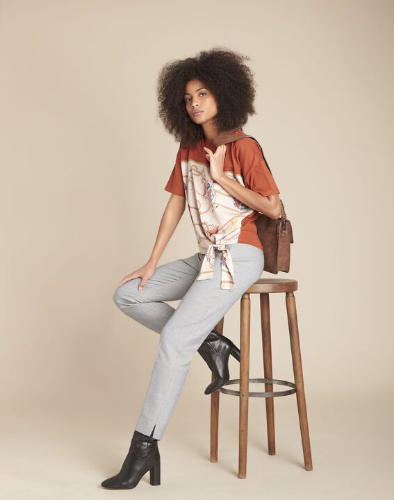 Tee-shirt acajou imprimé Chantilly | 1-2-3 Tee-shirt acajou imprimé Chantilly PhotoZ | 1-2-3