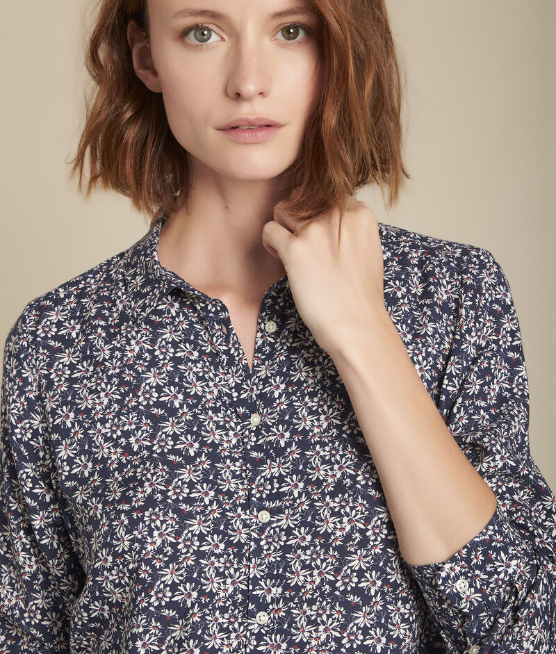 Chemise imprimé fleuri ravel encre.