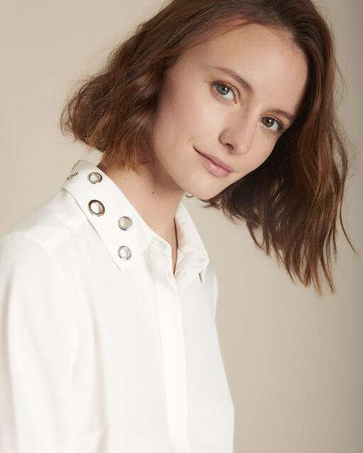 Chemise en polyester recyclé mila ecru.