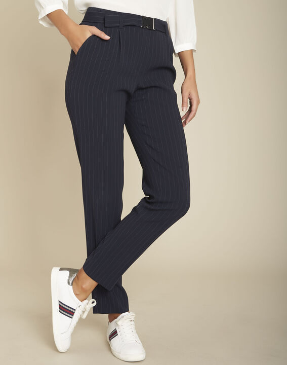 Pantalon cigarette rayé Erwan | 1-2-3 Pantalon cigarette rayé Erwan PhotoZ | 1-2-3