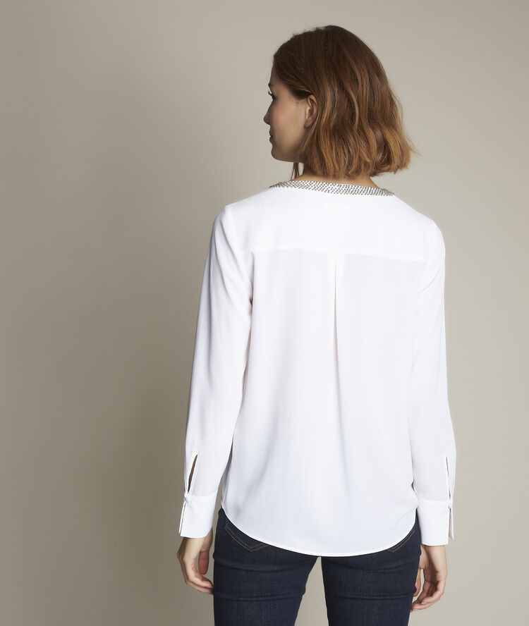 Blouse blanche en polyester recyclé edana blanc.