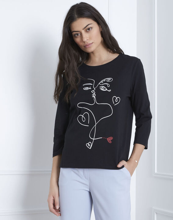 Tee-shirt noir imprimé Parole | 1-2-3 Tee-shirt noir imprimé Parole PhotoZ | 1-2-3