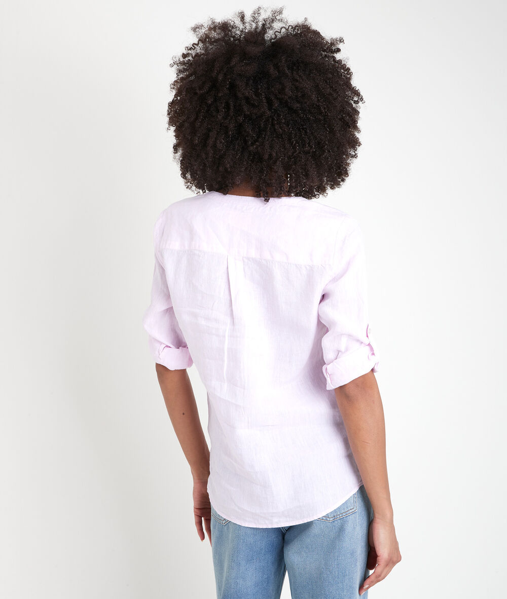Chemise en lin nude roma poudre.