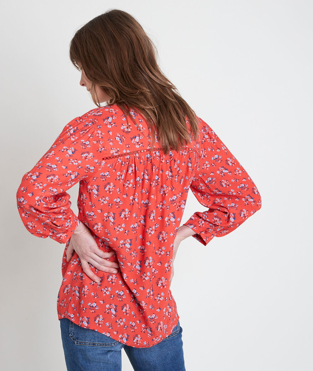 Blouse rose imprimée teresa rose des sables.