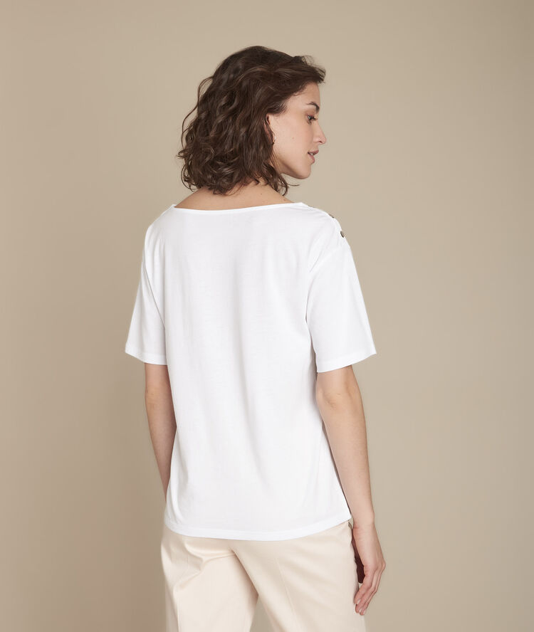 Tee-shirt blanc col bateau calvi blanc.