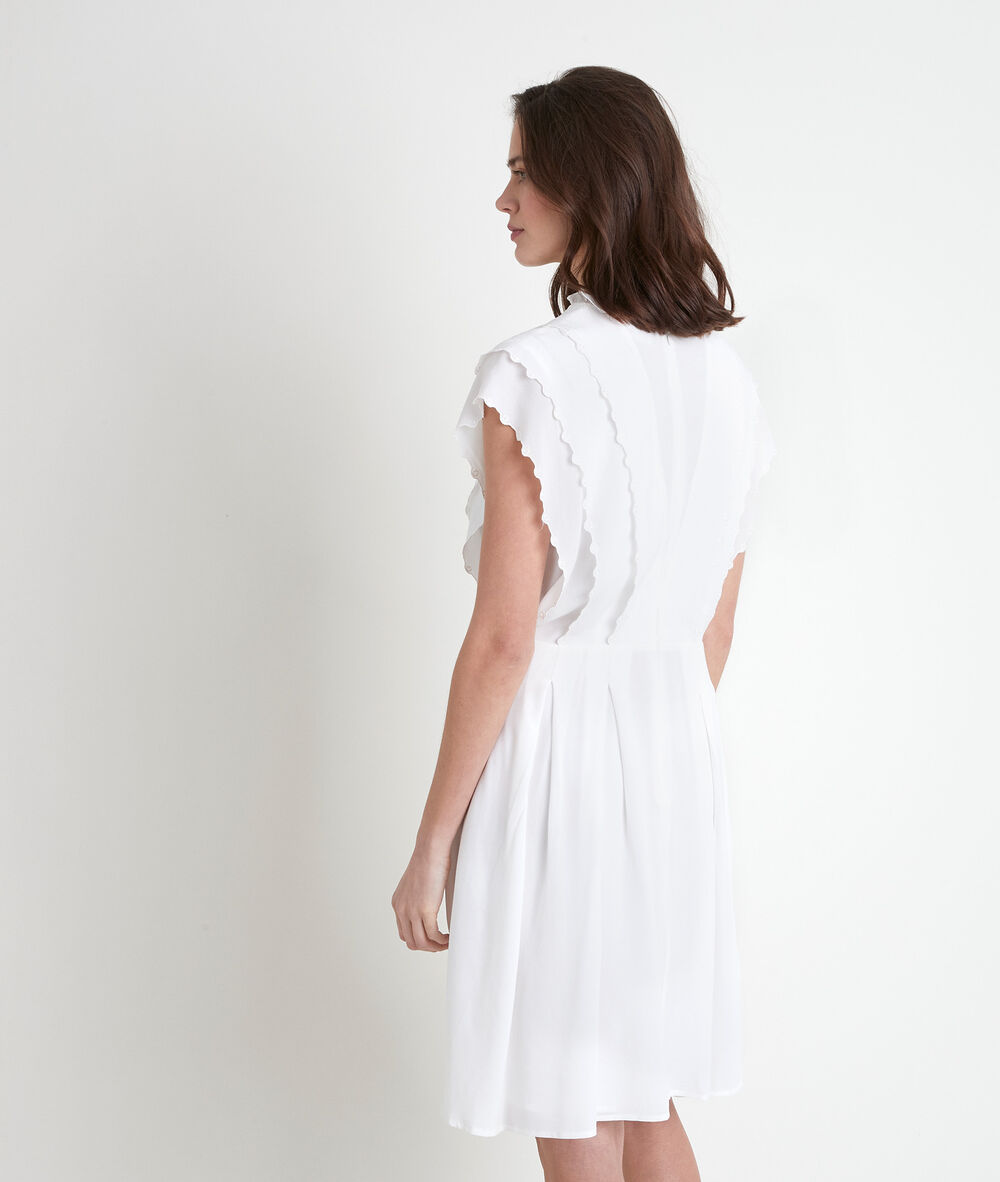 Robe écrue brodée mounia ecru.