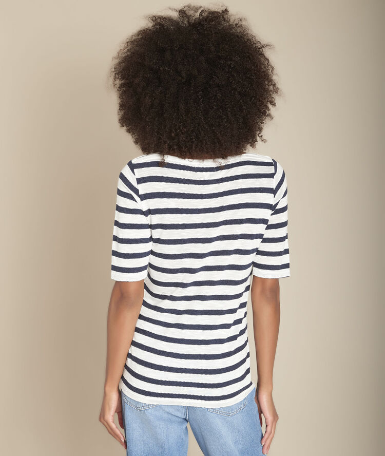 Tee-shirt rayé cardiff blanc.