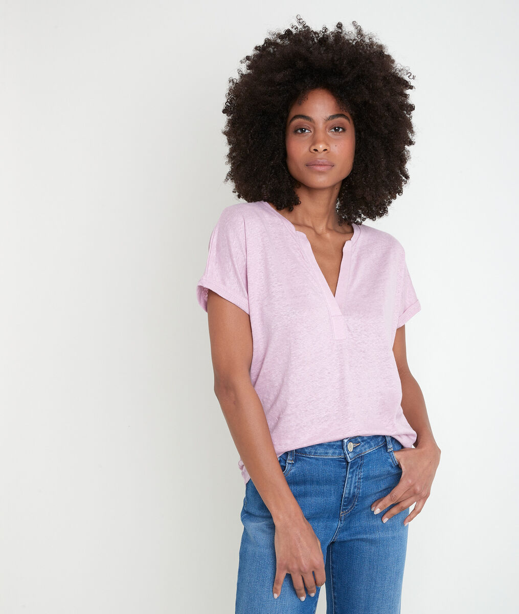 Top en lin biologique mauve Ilaria | 1-2-3 Top en lin biologique mauve Ilaria PhotoZ | 1-2-3