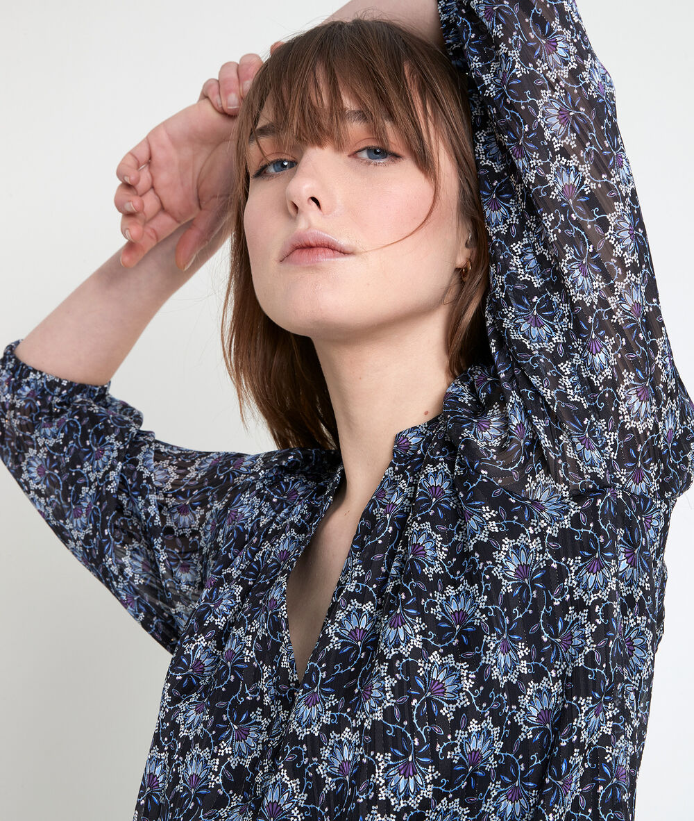 Blouse marine imprimée elsa marine.