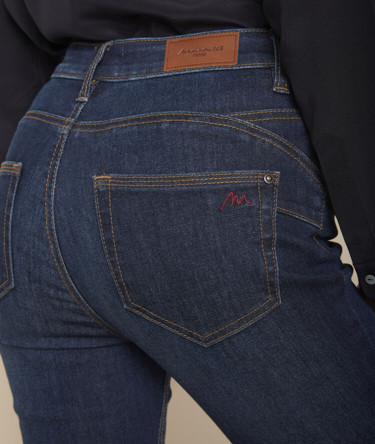 L'elégant push-up : jean slim brut salima indigo fonce.