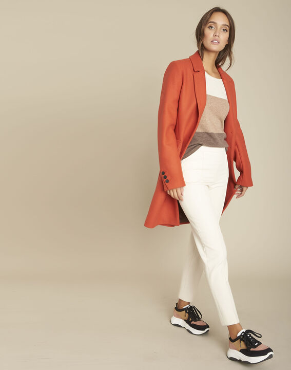 Manteau en laine tomette Plume | 1-2-3 Manteau en laine tomette Plume PhotoZ | 1-2-3