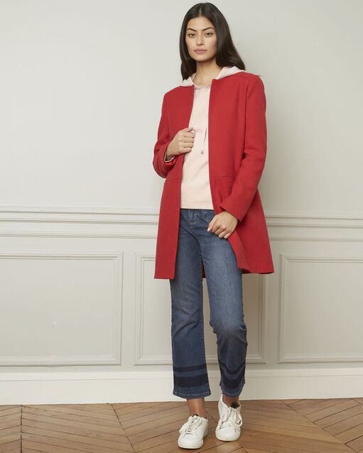 Manteau rouge en coton mélangé daya grenade.