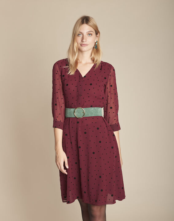 Robe grenat imprimé pois Ista | 1-2-3 Robe grenat imprimé pois Ista PhotoZ | 1-2-3