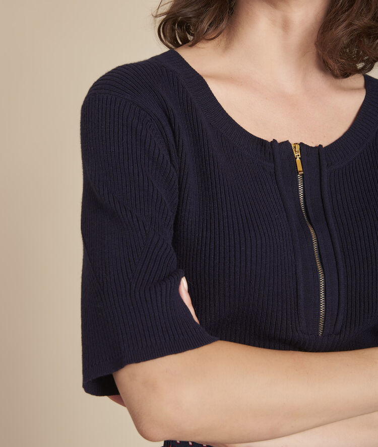 Pull marine col rond zippé forbo marine.
