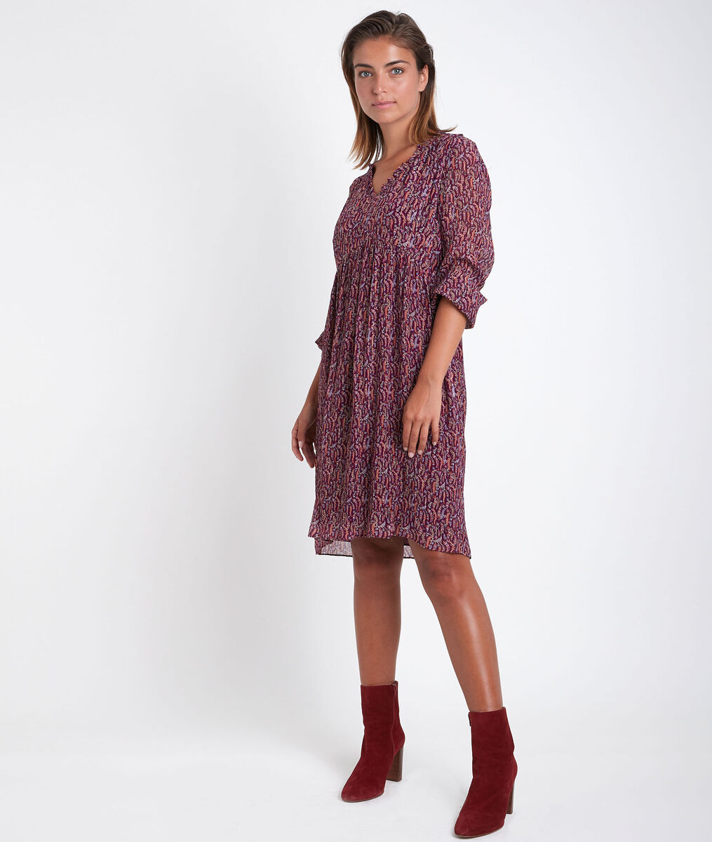 Robe grenat imprimée Colombe | 1-2-3 Robe grenat imprimée Colombe PhotoZ | 1-2-3
