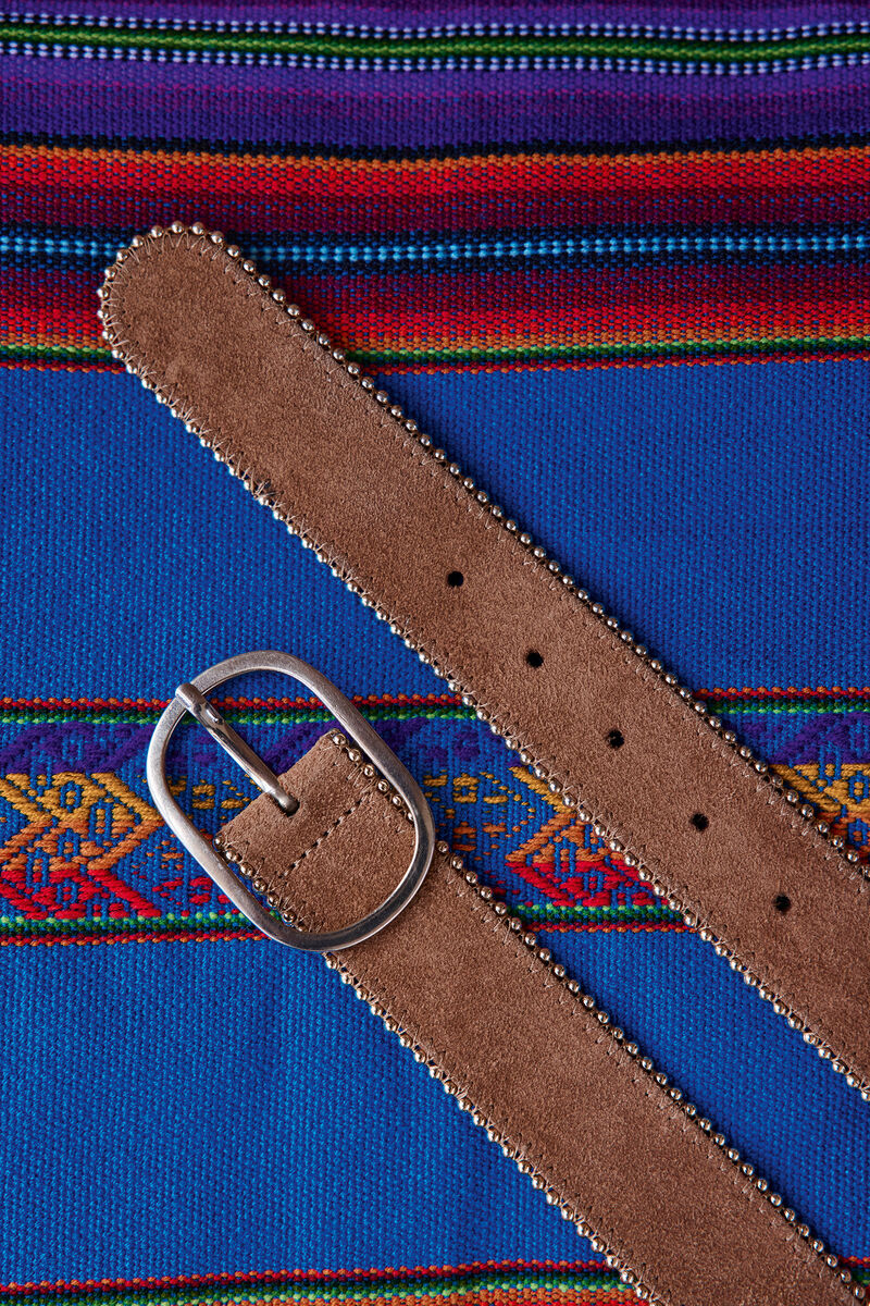 Ceinture camel en cuir bordé de clous Jasmine | 1-2-3 Ceinture camel en cuir bordé de clous Jasmine PhotoZ | 1-2-3