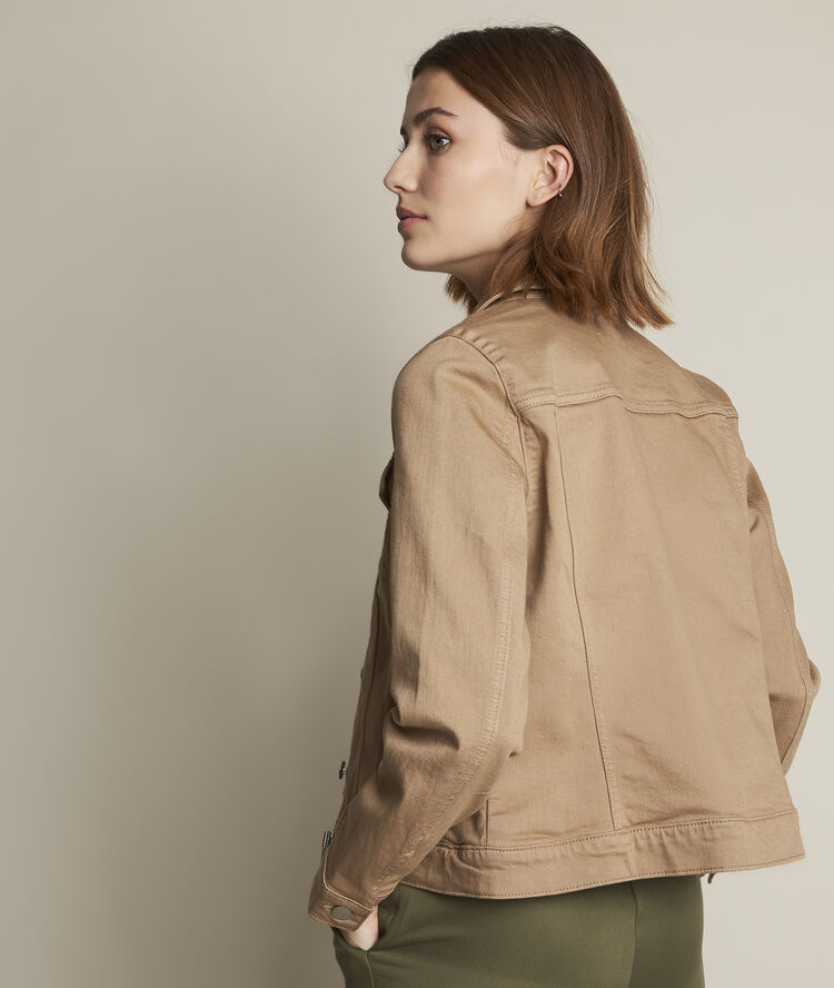 Veste en jean havane clem camel.
