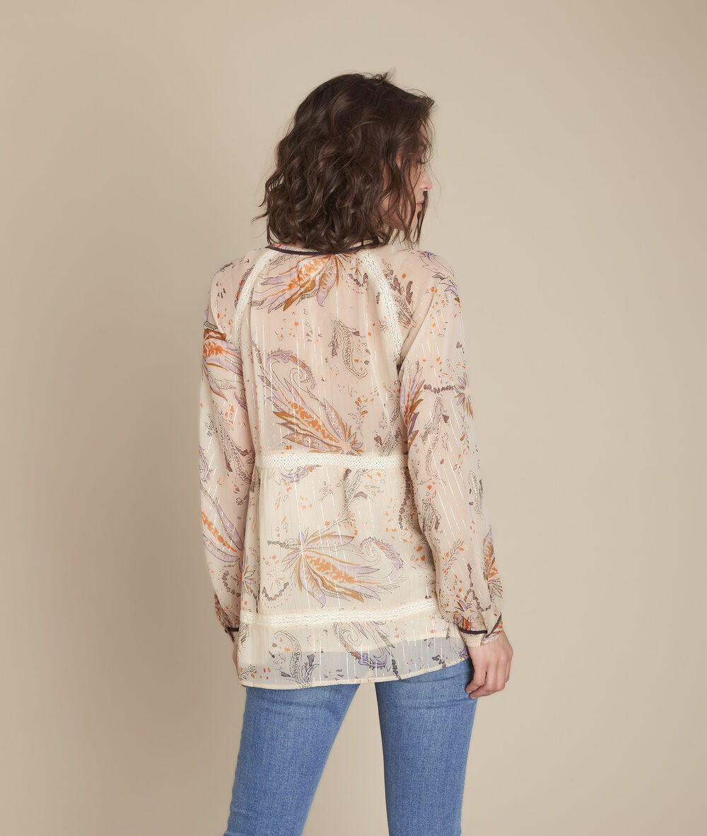 Blouse imprimé fleuri milo ecru.