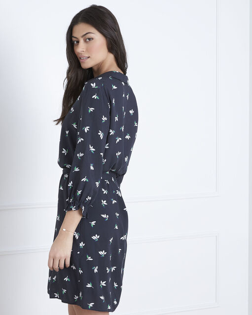 Robe marine imprimé fleuri larosa marine.