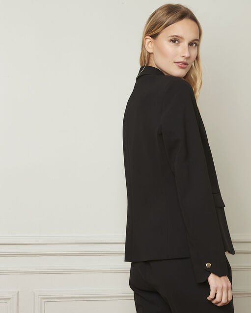 Veste noire tailleur microfibre eve noir.