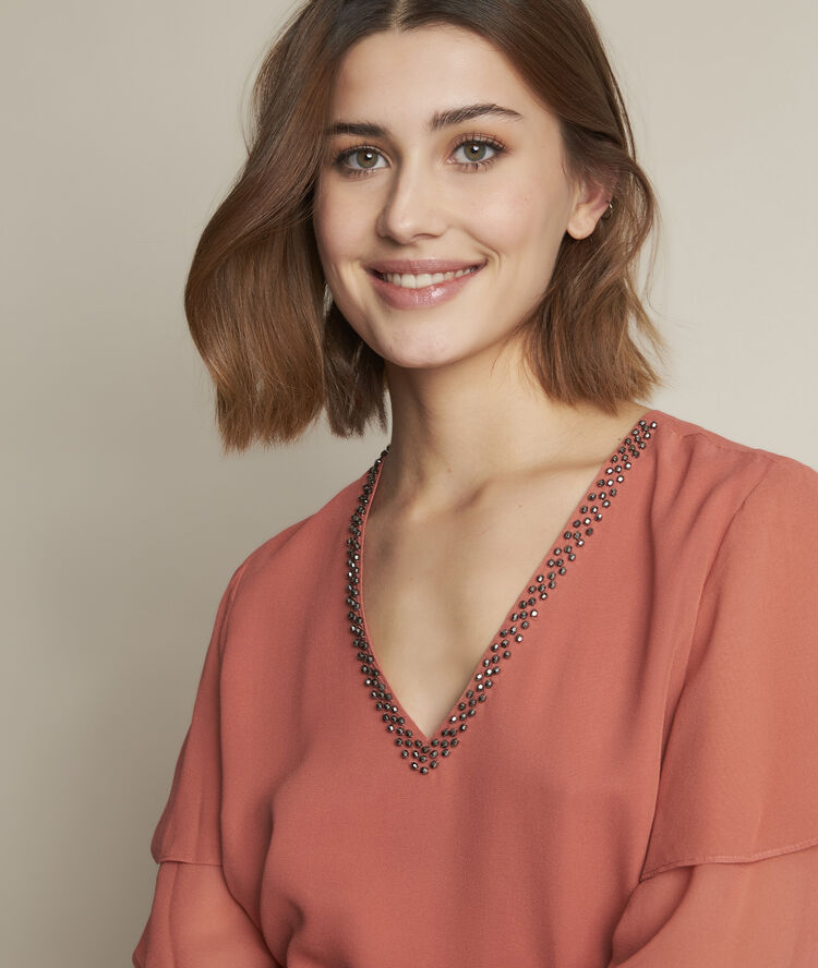 Robe rose en soie astrid rose pale.