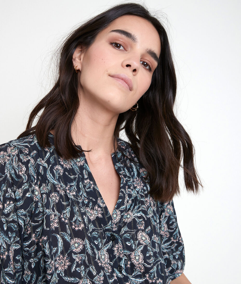 Blouse imprimé fleuri telia encre.