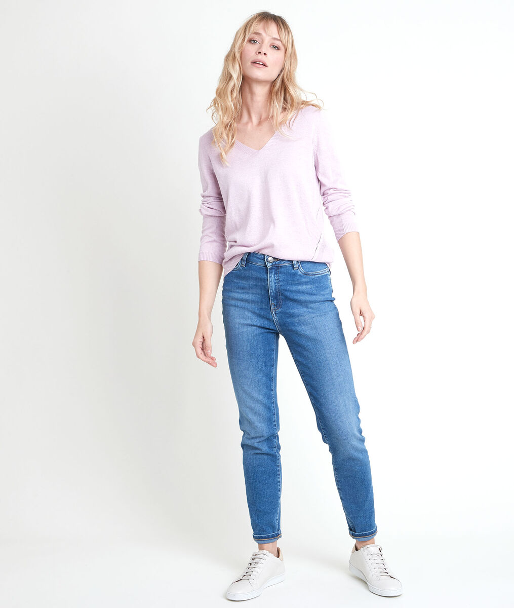 Pull fin brillant mauve Ryo | 1-2-3 Pull fin brillant mauve Ryo PhotoZ | 1-2-3