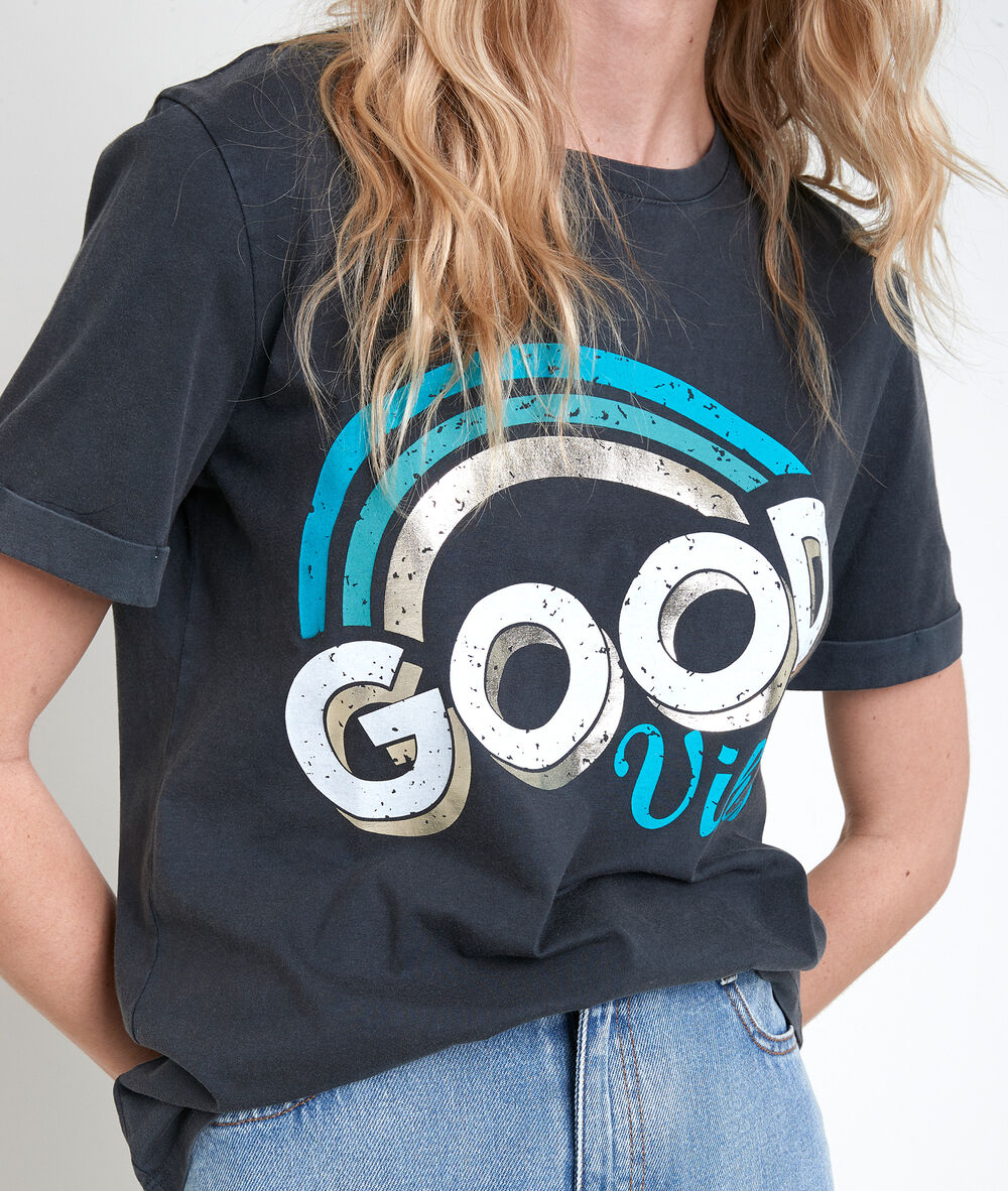 Tee-shirt sérigraphié gris irock anthracite.
