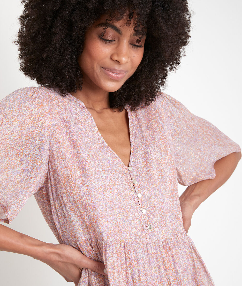 Robe imprimée lurex laure blush.