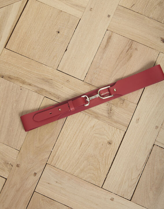 Ceinture en cuir rouge à boucle mousqueton Alice | 1-2-3 Ceinture en cuir rouge à boucle mousqueton Alice PhotoZ | 1-2-3