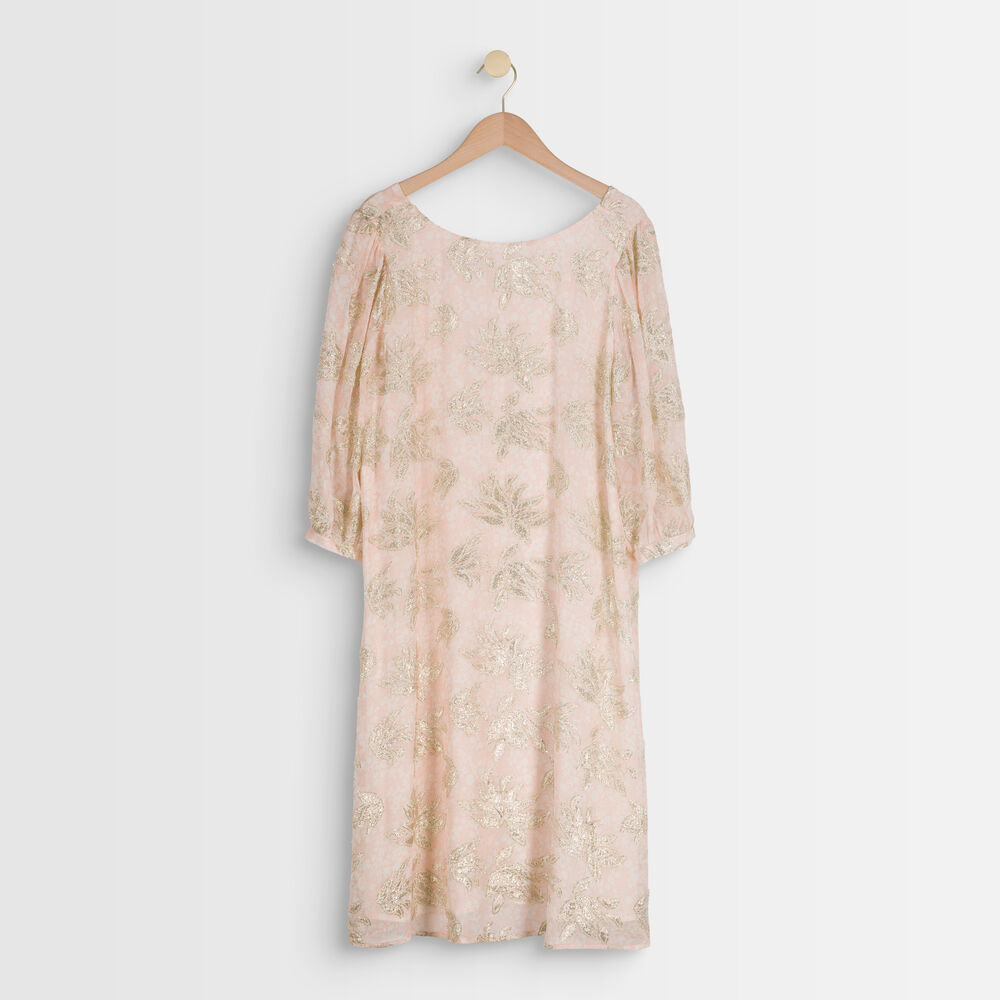 Robe en jacquard rose malika poudre.