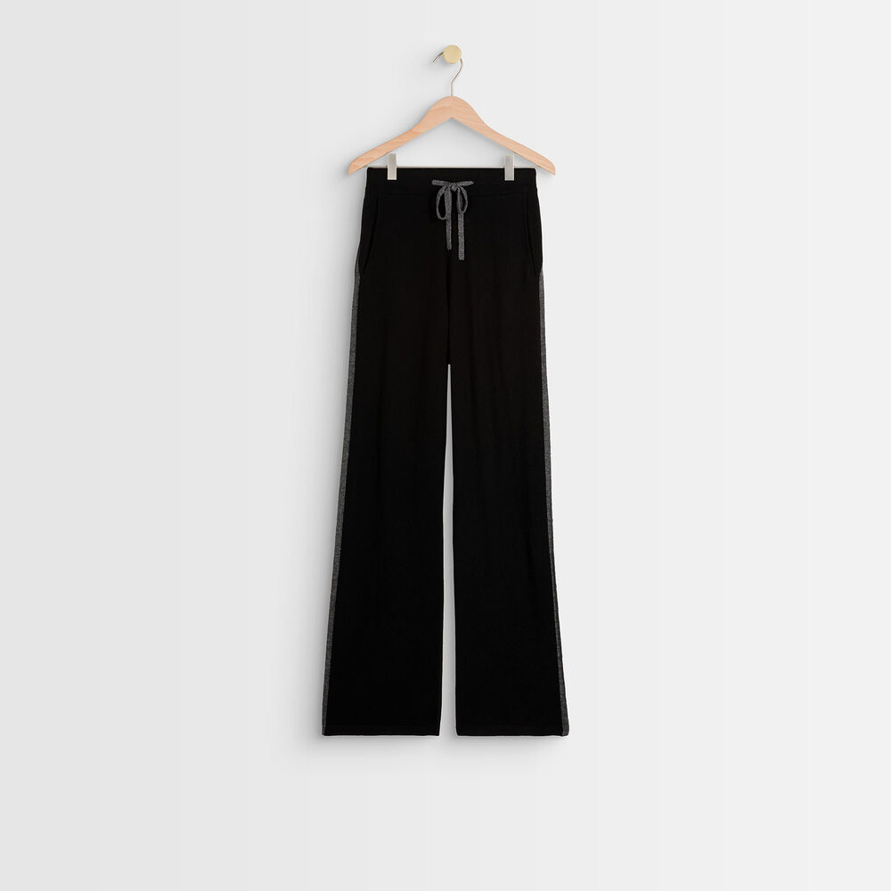 Pantalon en laine et cachemire rituel noir.