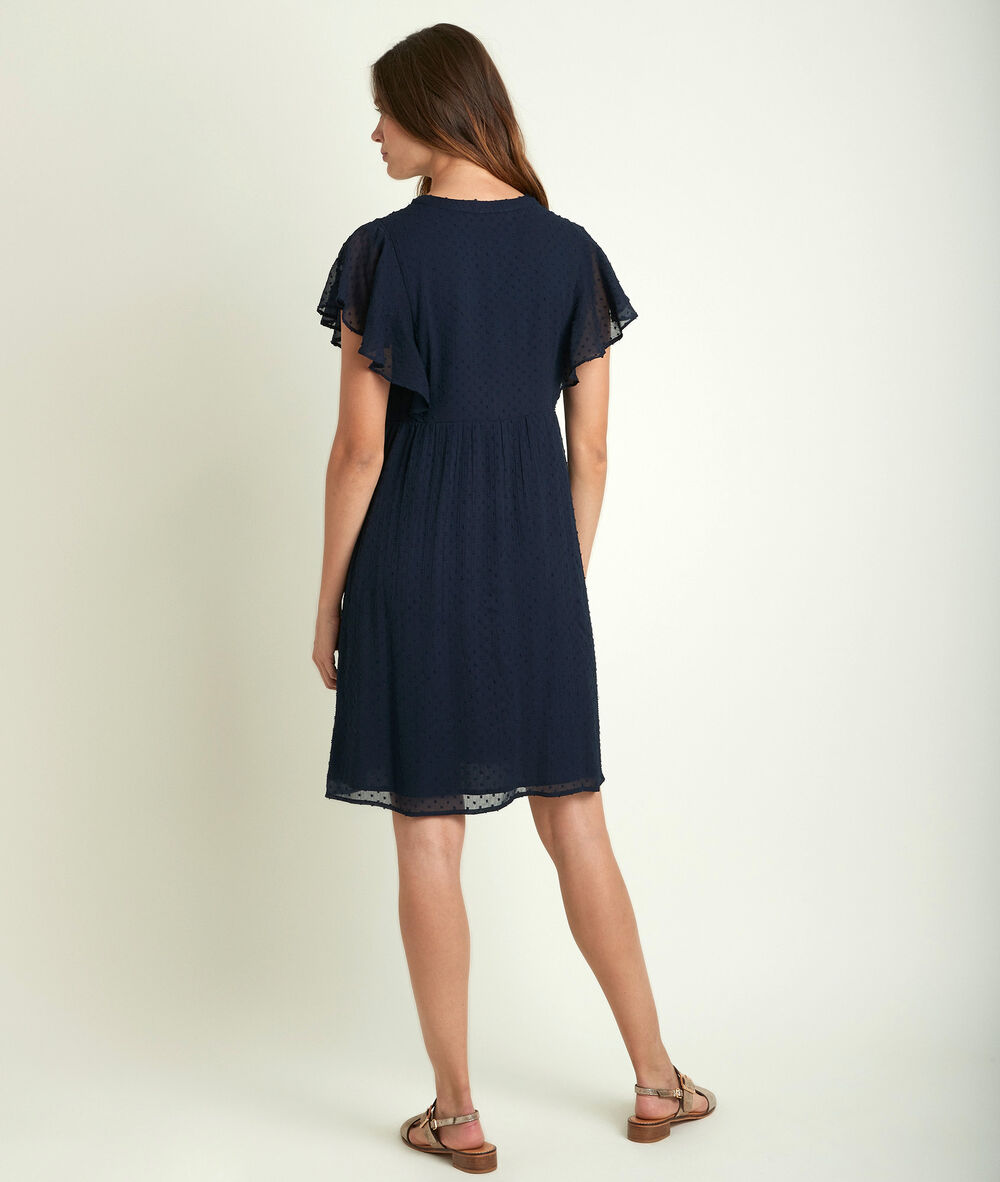 Robe marine plumetis calissa marine.