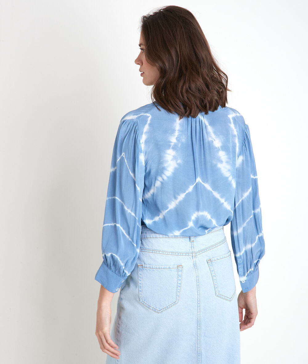 Blouse tie and dye bleu ciel tylia encre.
