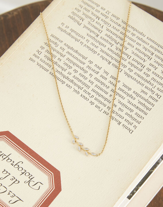 Collier fin fantaisie feuille Talia | 1-2-3 Collier fin fantaisie feuille Talia PhotoZ | 1-2-3