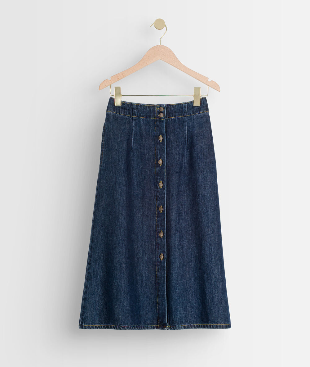 Jupe longue en denim brut ely denim brut.