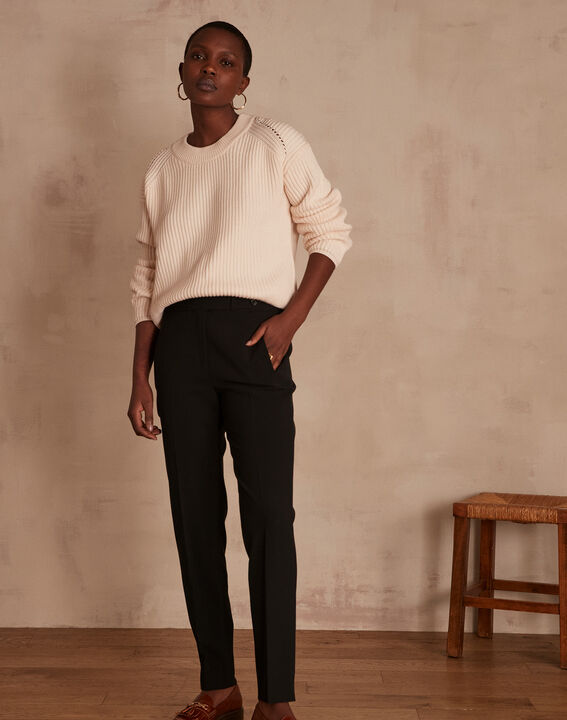 Pantalon noir cigarette microfibre Lara | 1-2-3 Pantalon noir cigarette microfibre Lara PhotoZ | 1-2-3