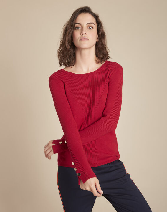 Pull rouge en jersey Flora | 1-2-3 Pull rouge en jersey Flora PhotoZ | 1-2-3