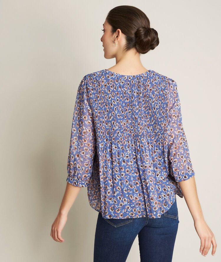Blouse plissée imprimée eva nuage.