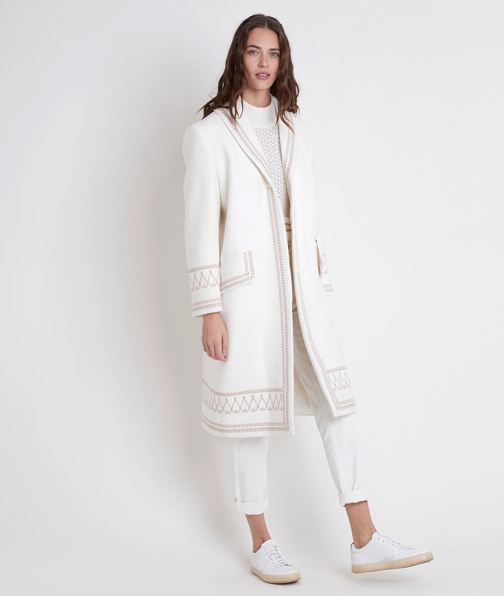 Manteau écru brodé Oxana | 1-2-3 Manteau écru brodé Oxana PhotoZ | 1-2-3