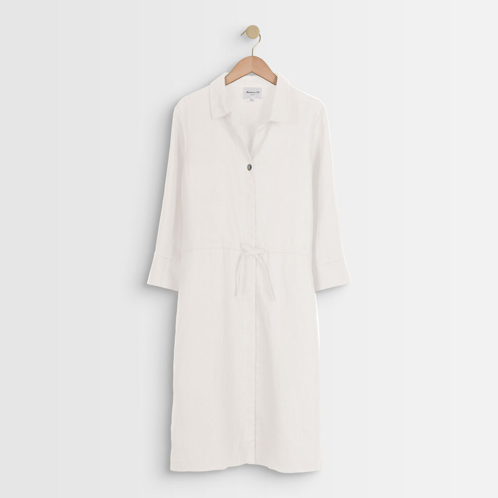 Robe chemise vanille en lin certifié luna vanille.