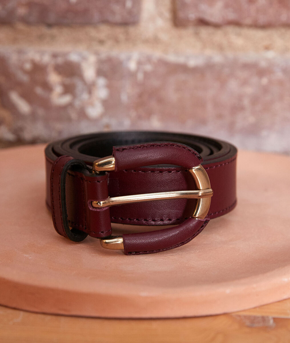 Ceinture en cuir bordeaux Eleonore | 1-2-3 Ceinture en cuir bordeaux Eleonore PhotoZ | 1-2-3